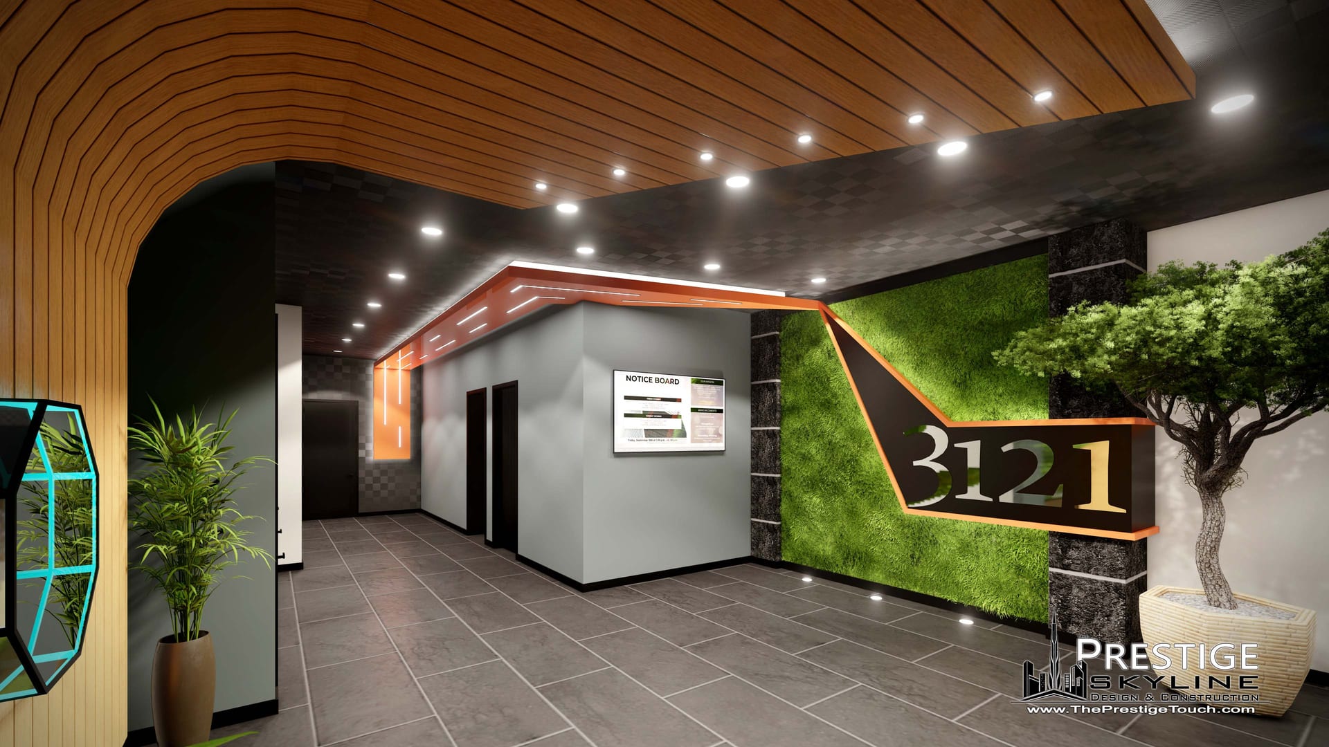 Renovated Ocean Avenue residential lobby in Brooklyn